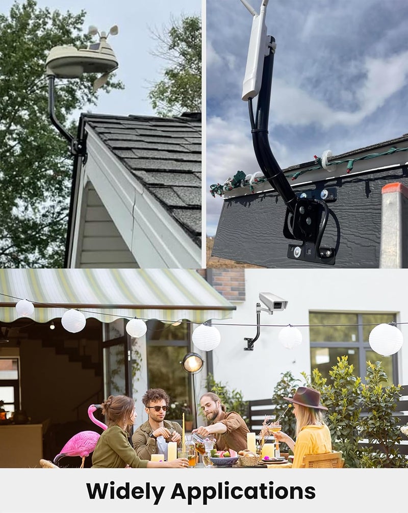 pingbingding PBD Adjustable Attic / Outdoor Antenna & Weather Station Mounting Pole Universal Mount Brackets - Easy Installation, Solid Structure, Weather Proof (1" Diameter,16.5" Arm Length) - Image 5